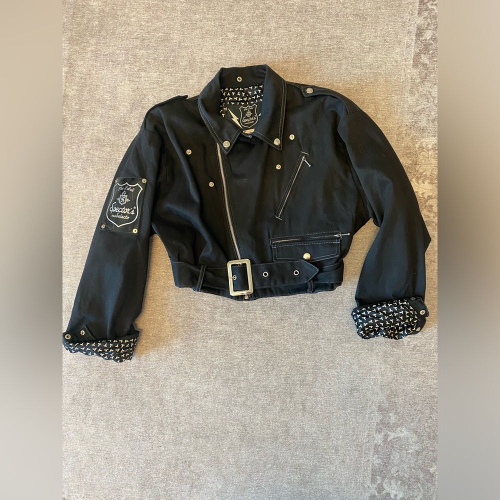 VINTAGE RARE 80s MOTO THE LABEL SPECTOR’S PAR SELECTO FRENCH BLACK JACKET SZ S - Picture 12 of 16